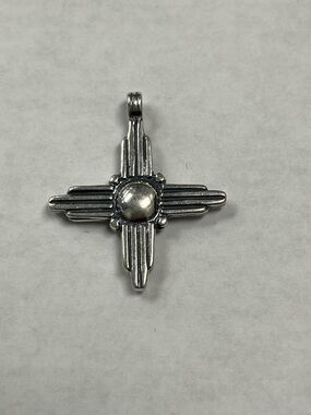 Sterling Silver Zia symbol pendant. Southwestern. Handmade.